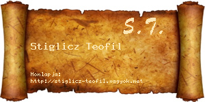 Stiglicz Teofil névjegykártya